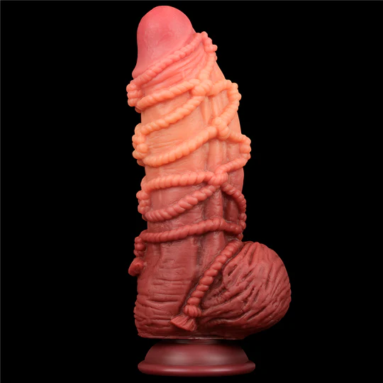 Dual layered Platinum Silicone Cock with Rope 9.5'' - Imagen 2
