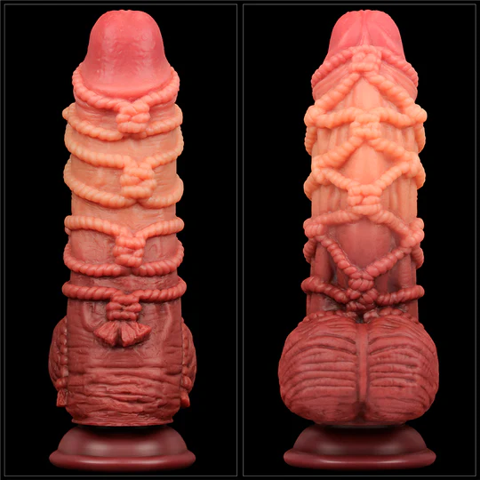 Dual layered Platinum Silicone Cock with Rope 9.5'' - Imagen 3