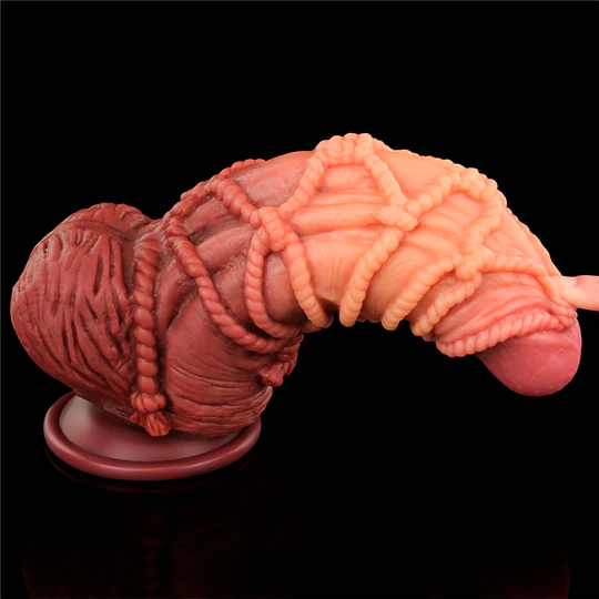 Dual layered Platinum Silicone Cock with Rope 9.5'' - Imagen 4