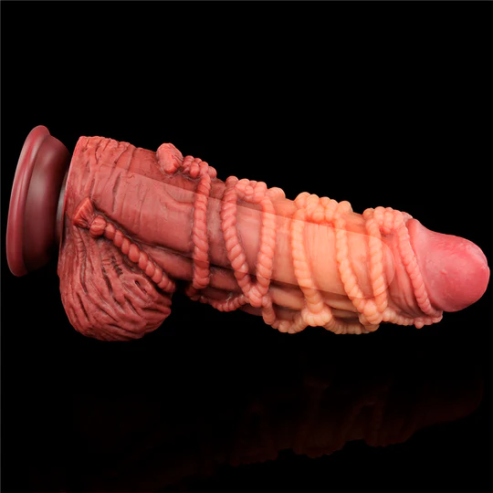 Dual layered Platinum Silicone Cock with Rope 9.5'' - Imagen 5