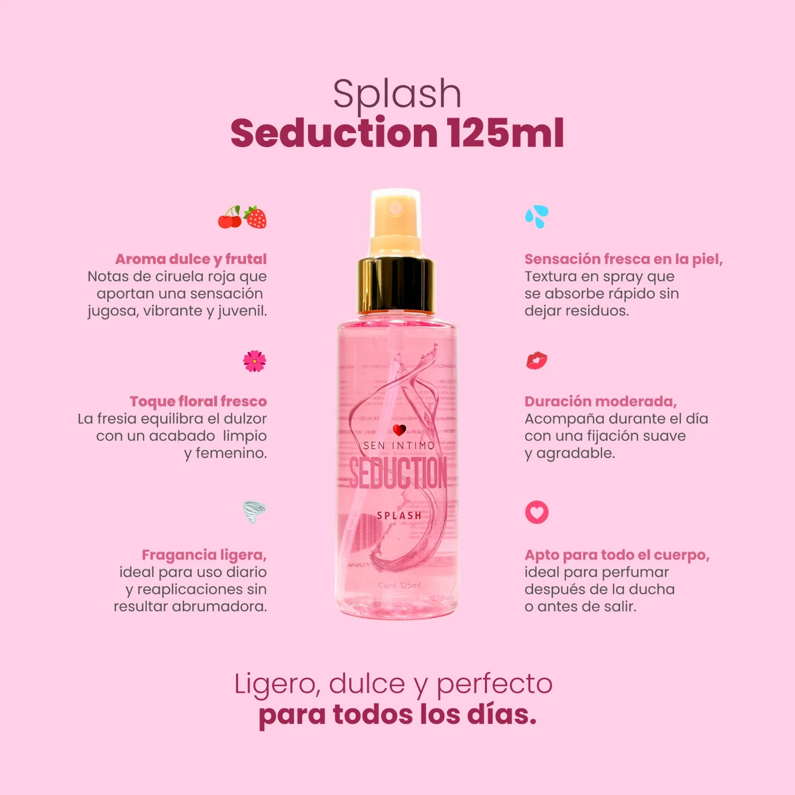 SPLASH SEDUCTION CON FEROMONAS X 125 ML - Imagen 3